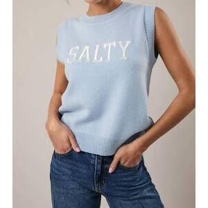 NEW SUNDAY EDITION salty sleeveless knit sweater vest in lt blue